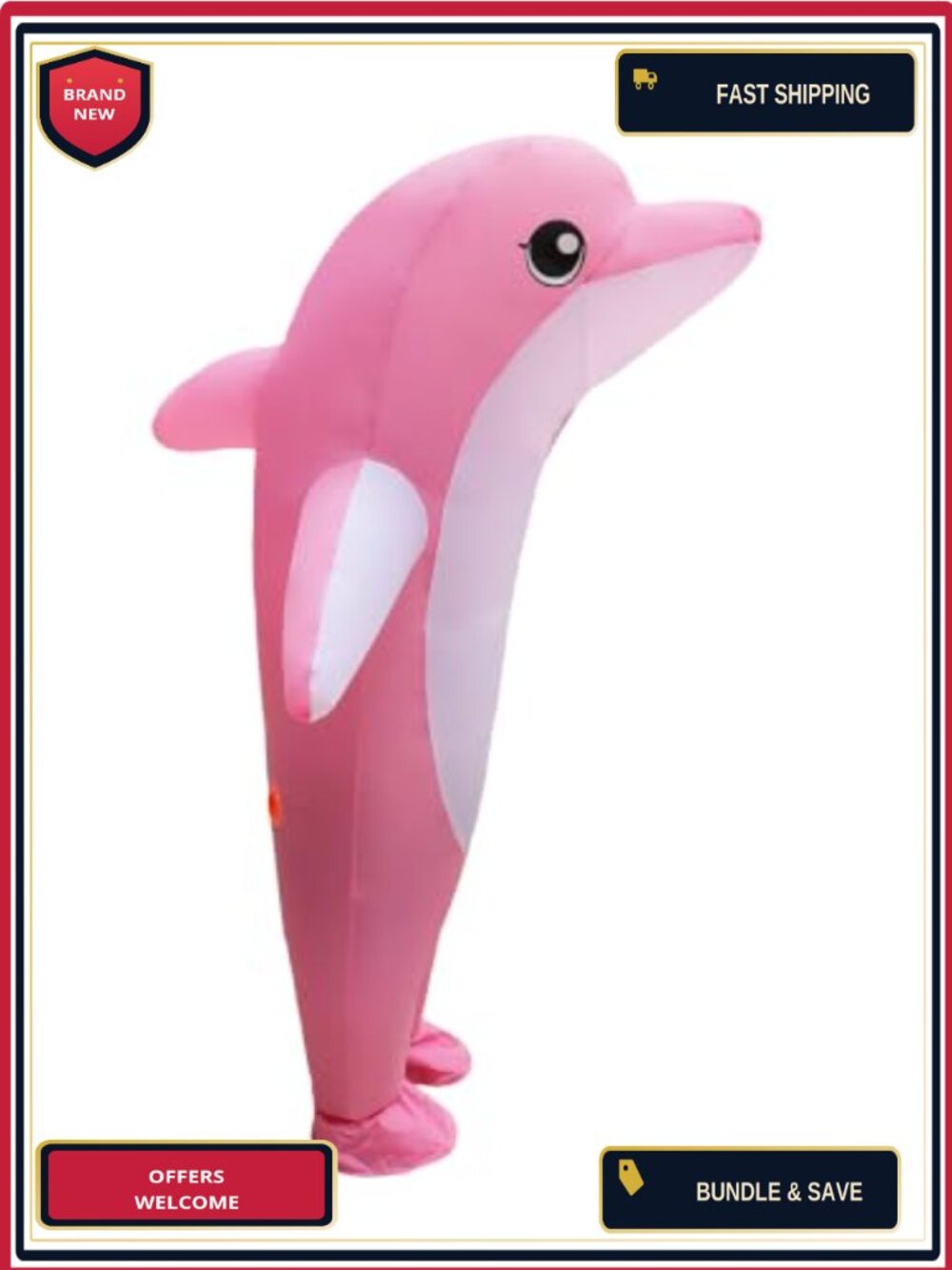 Unisex Adult Dolphin Inflatable Costume Blow Up Animal Suit Halloween Cosplay